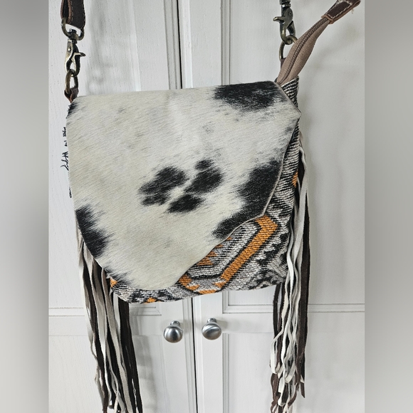 Myra Cowhide Fringe Crossbody - Picture 1 of 13